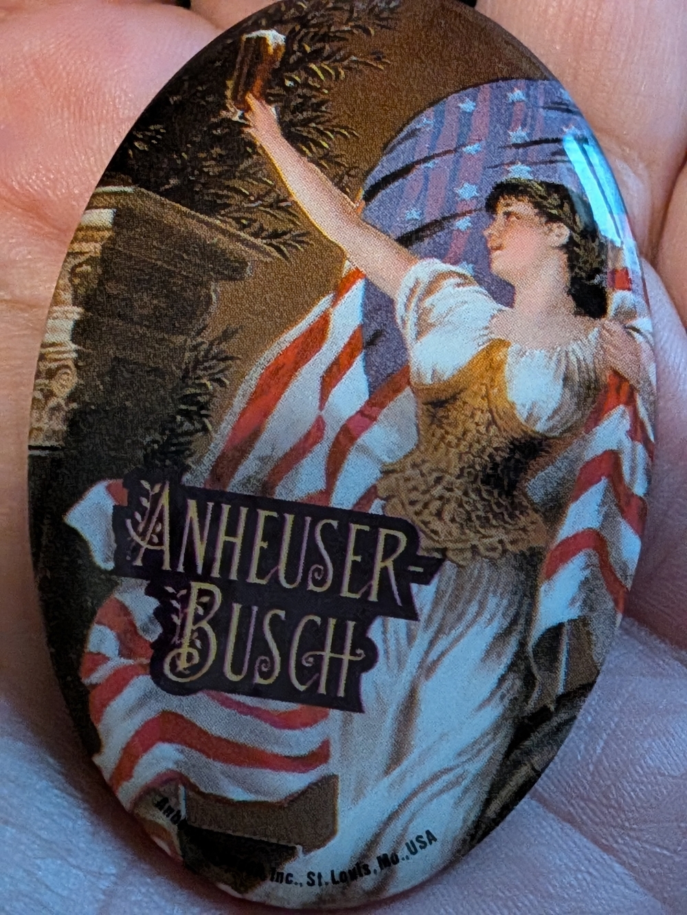 Anheuser-Busch Vintage‎ Patriot Oval Pin - Red, White, Blue